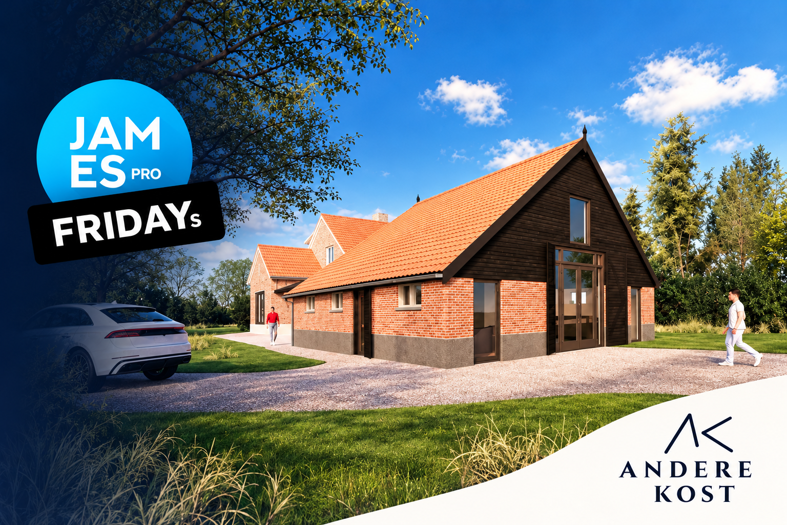 Sfeerbeeld van de locatie met het James Fridays-logo en Andere Kost